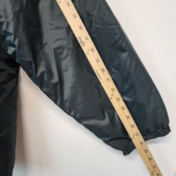 Vintage Auburn Sportswear Button Up Longline Nylon Jacket Fleece Lined 2XL Blue - Picture 10 of 13